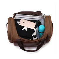 Sac de sport en toile pour hommes Fourre-tout en cuir Sac de voyage à bandoulière