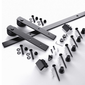 Kits <span class=keywords><strong>de</strong></span> quincaillerie industrielle pour portes coulissantes <span class=keywords><strong>de</strong></span> grange à double battant, modernes, pour systèmes extérieurs et intérieurs, à <span class=keywords><strong>rail</strong></span> unique et à glissière, pour la vente en gros - Product Image 6