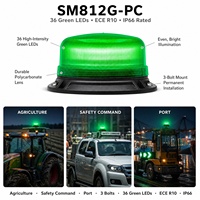 Feu de signalisation d'urgence rotatif à LED DC 12V-24V, ambre et vert, pour véhicule, camion, voiture, tracteur - Accessoire d'éclairage d'avertissement