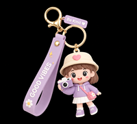 Porte-clés mascotte 3D personnalisé en PVC avec dragonne assortie pour la promotion de marque et les cadeaux d'entreprise