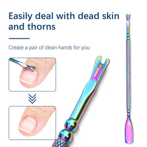 Cross-Border Russian Double-Head Nail <b>File</b> Cuticle Pusher Remover Tool Manicure Trimming Dead Skin Individually Packaged - Product Image 2