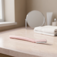 Rasoir à sourcils en paille de blé, lame inclinée, épilateur facial portable, outil de toilettage pour femmes