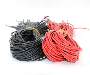 Kabel Silikon Lembut Temperatur Tinggi, 3 2 1 0 AWG 50M Per Rol Hitam dan Merah