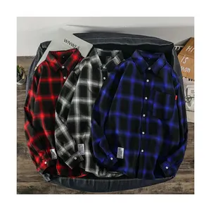 C Custom Man Formal Shirts Red Black Casual Work Mens Long Sleeve England Style Designer Plaid Shirt For Men