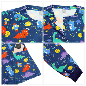 Print Scrub Jacket Hospital Uniform Unisex Moisture Wicking Split <b>Set</b> For <b>Doctors</b> Nurses Workwear Size S XXL - Product Image 2