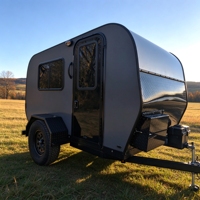 Caravane pliante FRP pour camping-car, caravane tout-terrain, camping-car remorquable, maison mobile pour aventures en plein air
