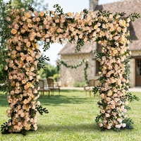 Arche de fleurs vertes artisanales pour l'entrée de mariage, EG-FA117, en verdure naturelle au toucher réel, pour cérémonie de mariage