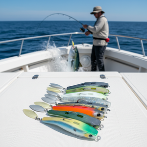 Señuelo Giratorio ZJ-06 con Lentejuela Metálica y Cabeza de Anzuelo Antienganches, Apto para la Pesca de Perca, Lucio y Lucioperca - Product Image 1