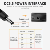 Cable de Alimentación USB Tipo C a DC5.5*2.5 Original de Fábrica, Compatible con Carga Rápida de 3A, 5A, PD 60W, 100W para Laptop y Notebook OEM