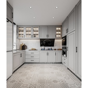 Gabinetes de Cocina Personalizados para Interiores, Diseño Simple en Forma de L con Encimera de Cuarzo <span class=keywords><strong>Integral</strong></span>, Gabinetes de Cocina Clásicos para Villa - Product Image 5