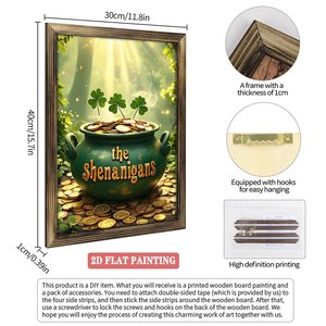 Cuadro en Lienzo con Marco de Madera de 20x30 Pulgadas de un <span class=keywords><strong>Lago</strong></span> en la Montaña al Amanecer - Product Image 4