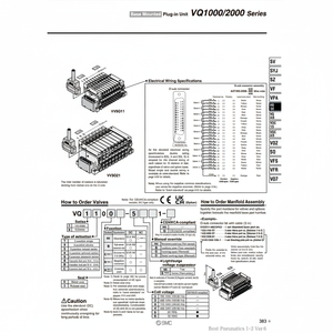 Válvula de control de válvula solenoide neumática SMC, válvula de control de VQ2B01-51-Q - Product Image 1