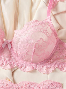 2025 Yeni Gelen: Çok Satan Yüksek Kaliteli Dantel Seksi İç Giyim Küçük Göğüsleri Büyütücü Push-Up Sütyen Jartiyer Kemer ve Bacak Jartiyerleri ile - Product Image 5