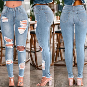 <span class=keywords><strong>Jeans</strong></span> Boyfriend da <span class=keywords><strong>Donna</strong></span> con <span class=keywords><strong>Vita</strong></span> Elastica, Tasche e Fascia Traspirante a <span class=keywords><strong>Vita</strong></span> Media, Stile Sportivo per Primavera/Estate - Product Image 6