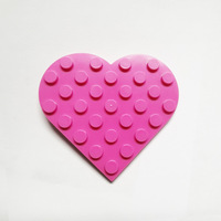 Accessoires pour briques MOC, ensemble de blocs en plastique multicolores en forme de cœur, jouet de construction pour enfants