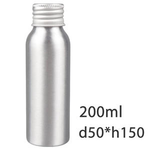Suministro de fábrica personalizada diseño vacía de 200ml color natural botella de aluminio con tornillo de metal tapa - Product Image 6