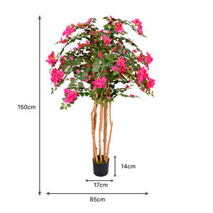 Árbol de <span class=keywords><strong>Rododendro</strong></span> Artificial Realista de 150 cm, Resistente a los Rayos UV, Sin Decoloración, Planta de Flores Hecha a Mano para Decoración de Hoteles, Centros Comerciales y Hogares, Venta al Por Mayor - Product Image 2