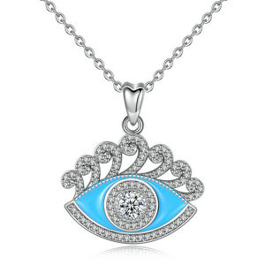 Merryshine 925 gioielli in argento sterling donne devils hamsa diabolico blue eye collana di fascino del pendente - Product Image 4