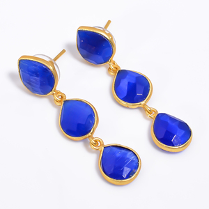 Pendientes colgantes de moda únicos hechos a mano para mujer, chapado en oro de 18K, exportador de joyería personalizada, joyería fina, joyería de moda para mujer - Product Image 1
