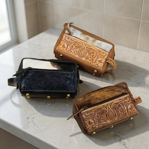 Cartera de Mano Vintage de Cuero Genuino Marrón con Cierre de Cremallera y Botones, Elegante y Práctica para Uso Diario - Product Image 3