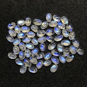 พลอยมูนสโตนสีรุ้งธรรมชาติเกรด AAA เกรด7x9มม. ทรงแบนทรงรีหลังเรียบได้รับการรับรองคุณภาพสูง - Product Image 5