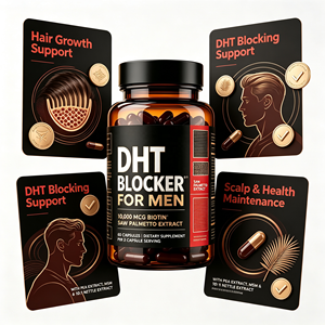 Cápsulas de Marca Privada OEM <span class=keywords><strong>Bloqueador</strong></span> de DHT para Hombres con Saw Palmetto, Biotina y Ortiga para el Apoyo a la Salud del Cabello - Product Image 3