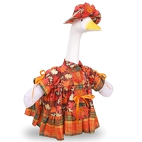Autre costume de canard en plaid à feuilles d'érable pour animaux de compagnie, tenue élégante pour l'extérieur avec un grand chapeau