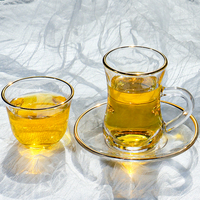 Ensemble de mini-tasses à thé en verre transparent personnalisées, style vintage, pour restaurant, salle à manger, mariage, ou usage professionnel, inspiré du design marocain
