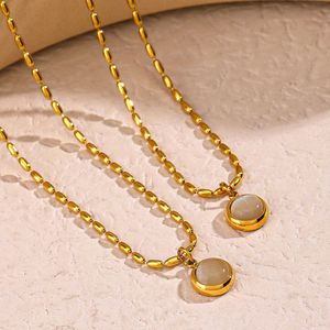 Collar <span class=keywords><strong>de</strong></span> Acero Inoxidable Nabest con Colgante <span class=keywords><strong>de</strong></span> Piedra Ojo <span class=keywords><strong>de</strong></span> Gato Circular, Gargantilla Francesa para Mujer, Chapado en Oro <span class=keywords><strong>de</strong></span> 18K, Joyería Simple - Product Image 4