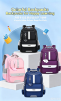 Sac à dos scolaire grande capacité pour étudiants, imperméable en polyester, cartable souple pour les classes de CP à la 6ème