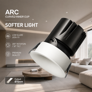 Downlight LED Ajustable OEM/ODM de 75mm <span class=keywords><strong>con</strong></span> Recorte Antideslumbrante para Iluminación de Hoteles, Hogares y Comercios LP-AJ7592ARC-NR-22 - Product Image 1