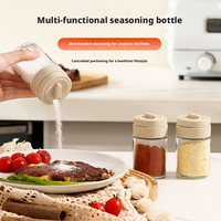 Bouteille à épices multifonctionnelle en verre rotative à portion contrôlée, distributeur d'assaisonnements à une main pour la cuisine (vente en gros)