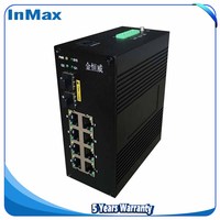 Commutateur industriel géré sur rail DIN du fabricant InMax, emplacement SFP 2 Gigabit et port PoE RJ45 8 10/100/1000M P610A