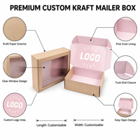Fabricant de cartons postaux en gros conçus sur mesure boîtes en carton ondulé avec emballage en plastique transparent