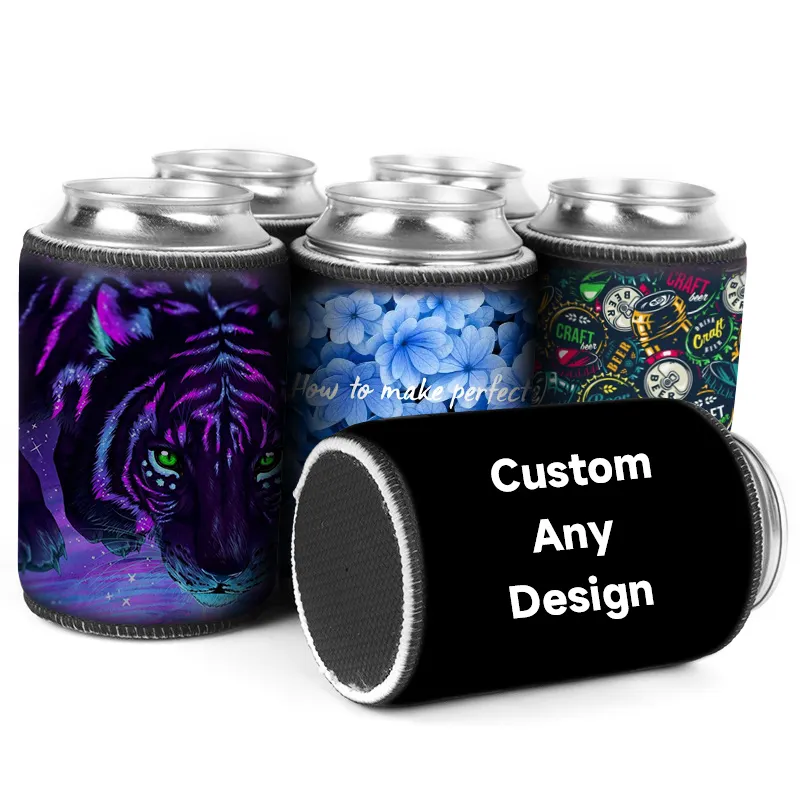 Diseño de logotipo personalizado 5mm Reutilizable Sublimación Aislamiento Neopreno Custom Stubby Holder Can Cooler