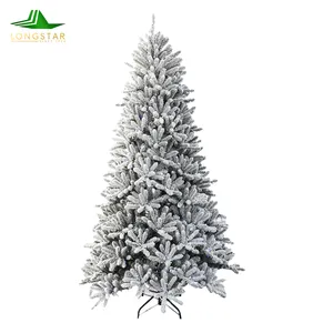 长星批发5英尺至10英尺的新圣诞树饰品，配有人造雪圣诞树