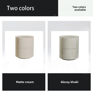 Table de chevet ronde en bois massif minimaliste, style crème, armoire de rangement pour <span class=keywords><strong>chambre</strong></span> à coucher, buffet pour salon - Product Image 4