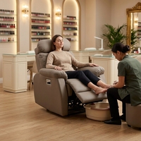 Fauteuil de pédicure électrique inclinable avec massage, canapé monoplace en cuir PU, mobilier de salon de beauté pour spa