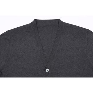 Men's Fashion Cardigan Crew Neck Long Sleeves Regular Fit Thin Lightweight Merino Wool Knitwear for Autumn - Product Image 2
