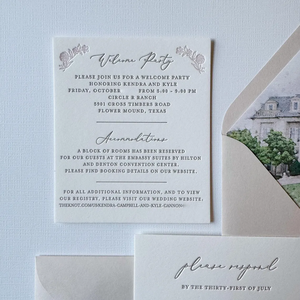 Invitación de Boda Moderna con Impresión Tipográfica, Tarjeta de Lujo, Elegante, Personalizada con Foto, Acuarela, Sobres, Conjunto de Invitaciones para Matrimonio - Product Image 6