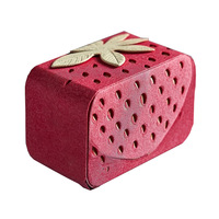 Boîte cadeau romantique en forme de fruit rouge, creuse, à double compartiment, avec impression sérigraphique, design unique
