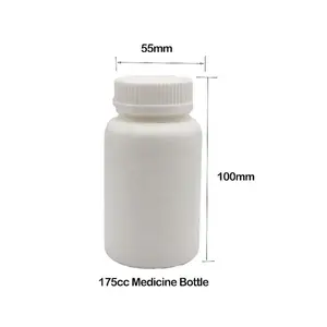 10ml 30ml 50ml 60ml 100ml HDPE beyaz ilaç hapı şişe Hdpe plastik ilaç şişesi