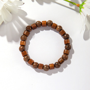 Wooden <b>Bead</b> <b>Bracelet</b> Geometric Shape Unisex Gift Jewelry Elastic Rope <b>Bracelet</b> - Product Image 2