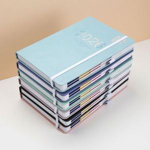 Promotion High Quality Custom Print School Notebook A5 PU Leather Hardcover Journal with Elastic Band 80 Sheets - Product Image 5
