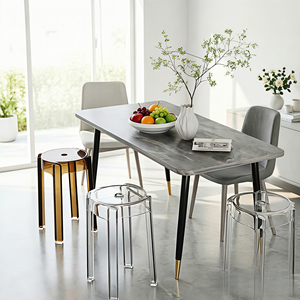 <span class=keywords><strong>Tabouret</strong></span> en plastique acrylique transparent, style moderne minimaliste épaissi, empilable - Product Image 2
