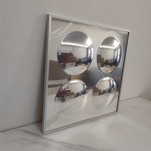 <span class=keywords><strong>Espejo</strong></span> Acrílico Convexo Cuadrado con Marco de Aluminio, <span class=keywords><strong>Espejo</strong></span> Decorativo de Pared para Sala de Estar - Product Image 3
