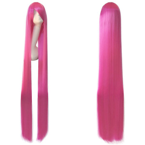 Ainizi venta al por mayor <span class=keywords><strong>150cm</strong></span> largo recto resistente al calor color sólido sintético Halloween Cosplay peluca - Product Image 4