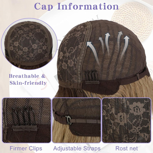 28 Inch Tự Nhiên Tóc Giả Màu Đen Với Đầy Đủ <span class=keywords><strong>Bangs</strong></span> Cơ Thể Dài Lượn Sóng Tóc Giả Tóc Chịu Nhiệt Tổng Hợp Không Có Ren Tóc Giả Cho Phụ Nữ - Product Image 3