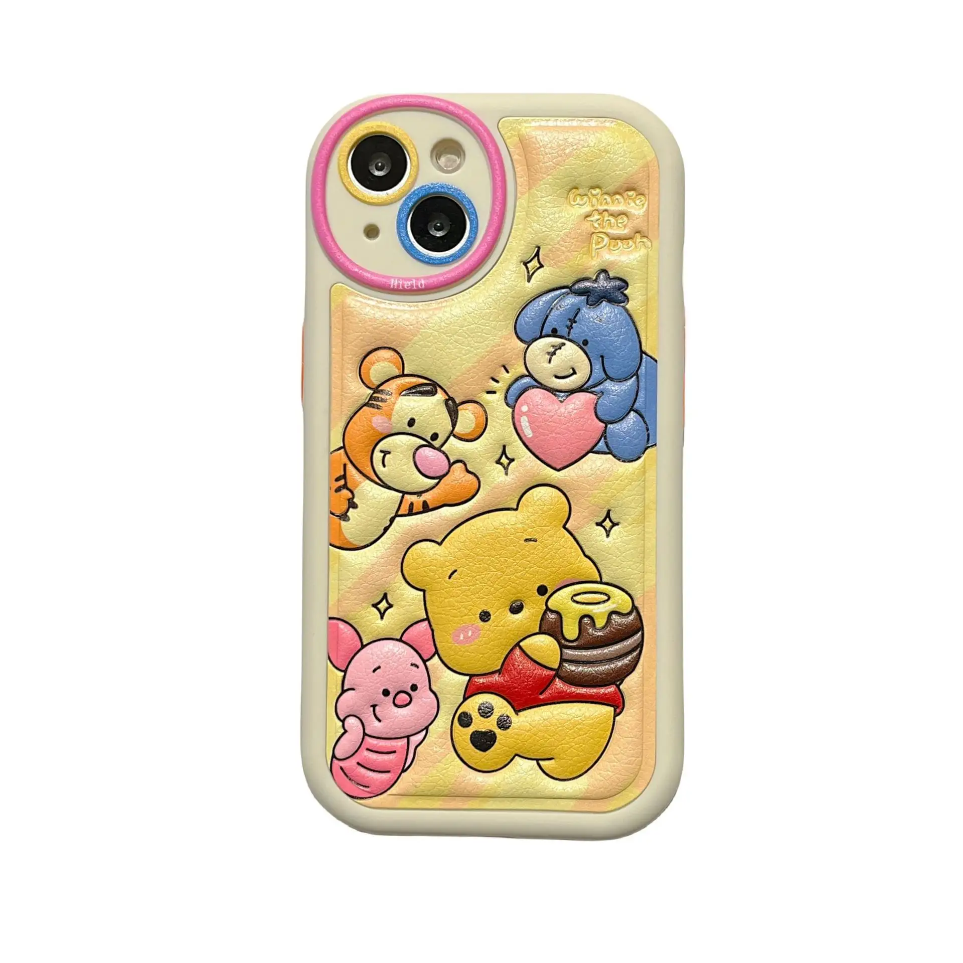 Dessin animé mignon miel ours en cuir doux protection antichoc accessoires de téléphone portable housse pour iPhone 11 12 13 14 15 Pro Max
