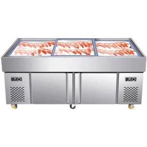 Siêu Thị Ice Tươi Bảng/Cá Bảng Thương Mại Thép Không Gỉ Hải Sản Cá Hiển Thị Tủ Đông Trường Hợp Showcase Bảng - Product Image 1